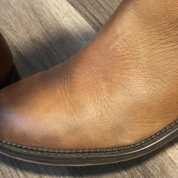 Franco Sarto Halford Leather Ankle Boots Brown Side Zip Women's Size 7.5M - Picture 9 of 16